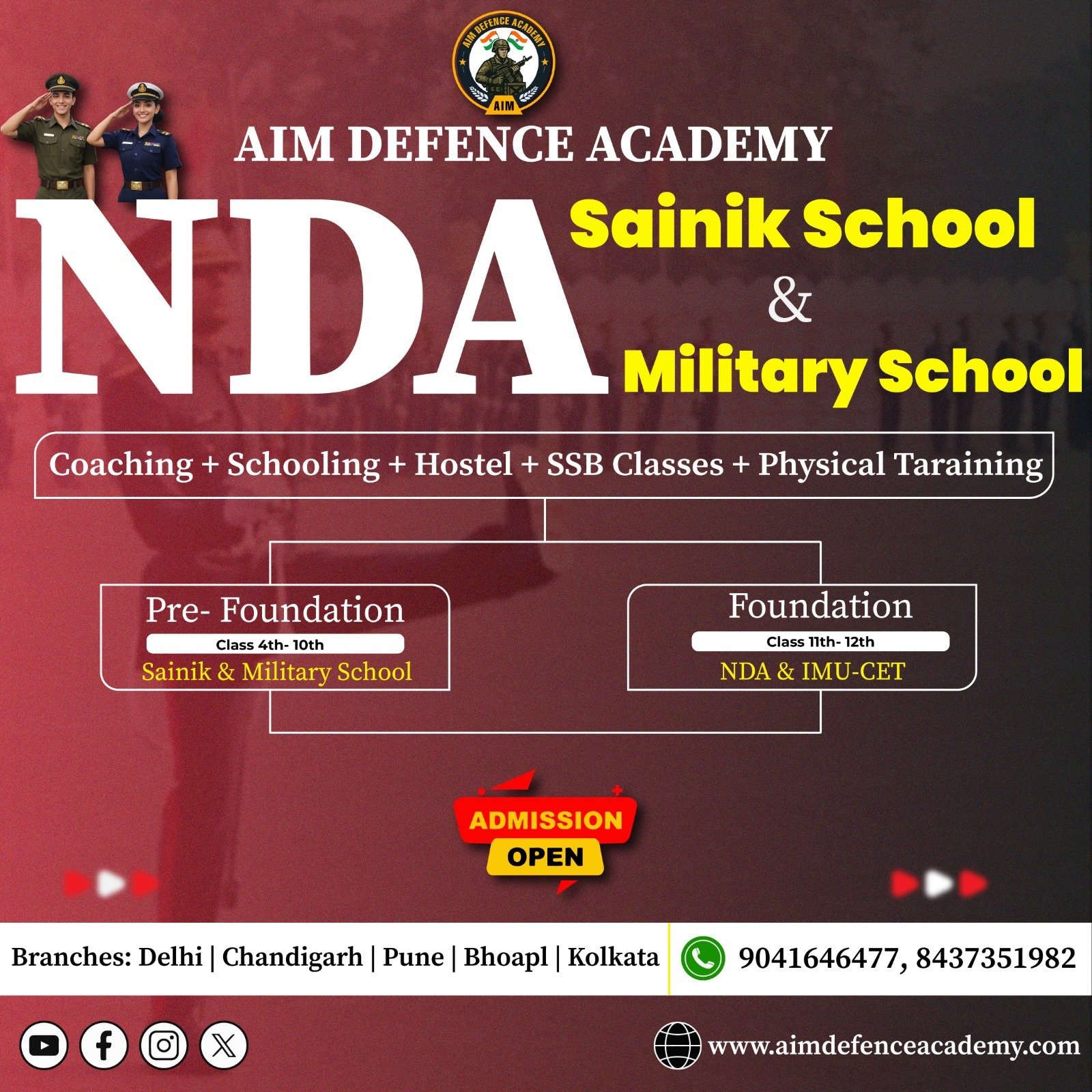 NDA Coaching in Kolkata at AIM Defence Academy for defence aspirants
