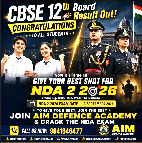 Students checking CBSE 12th Result 2026 and preparing for NDA Coaching in Kolkata at Aim Defence Academy