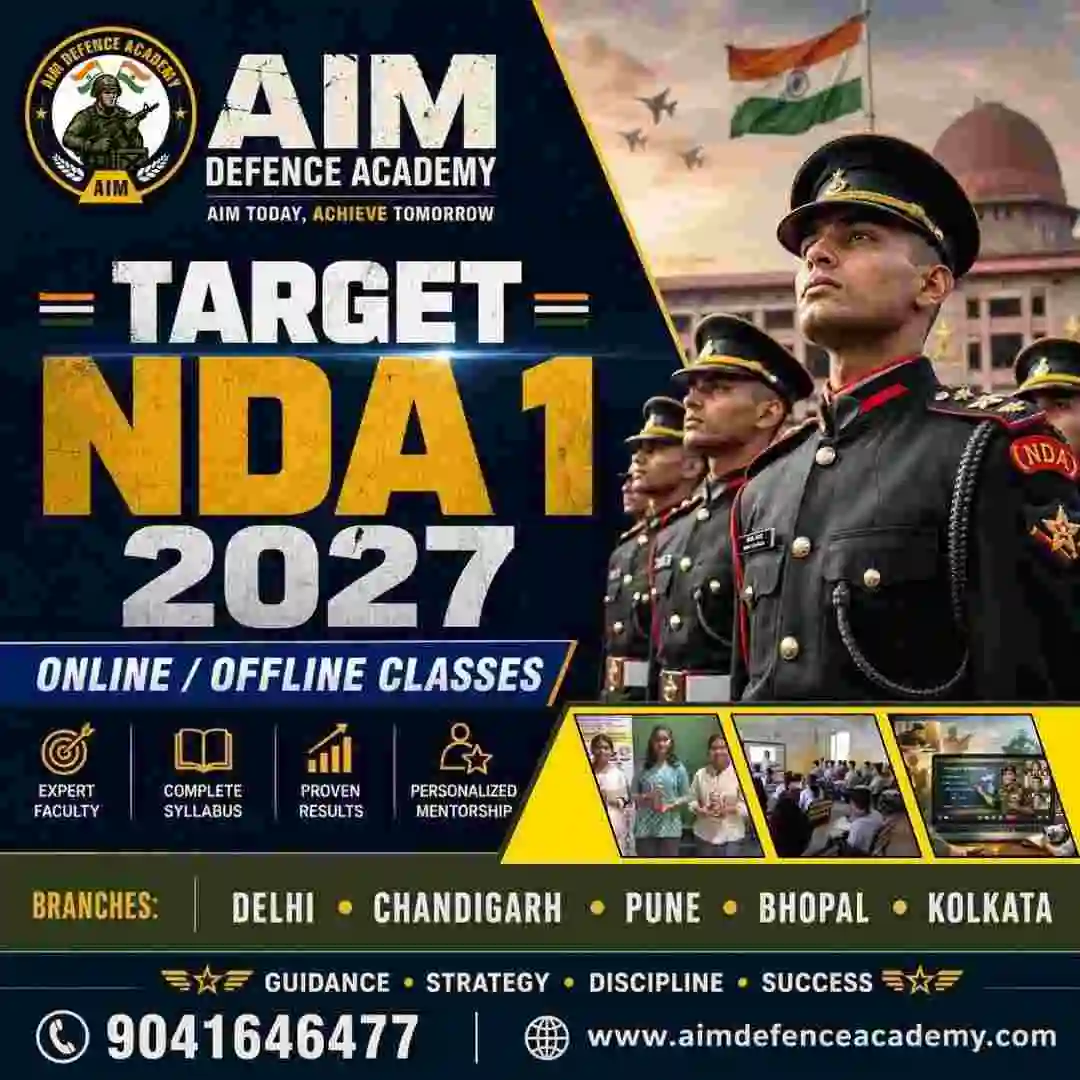 NDA 1 2027 Notification exam date and application details AIM Defence Academy
